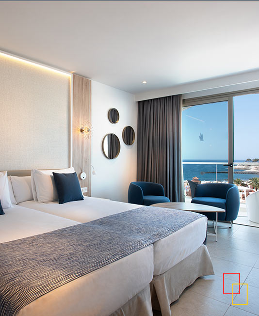 habitación doble estándar con vista al mar