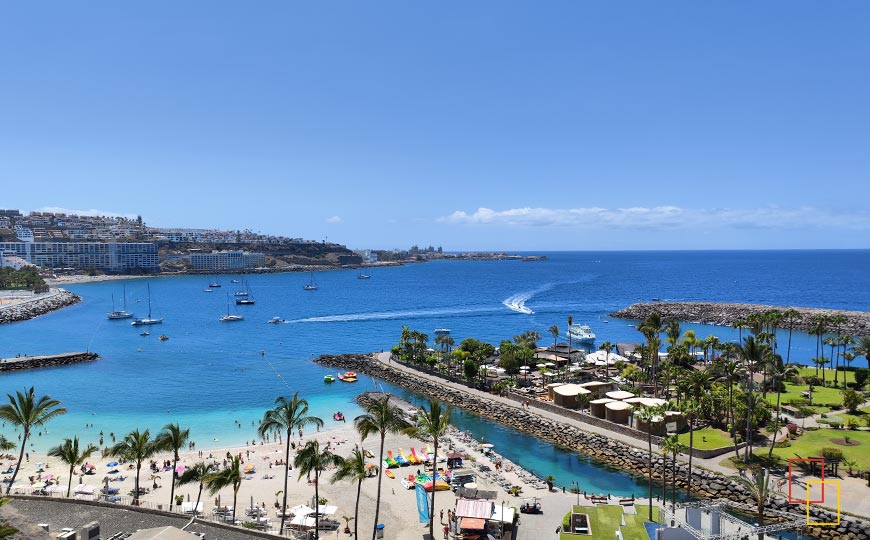 Vista aérea de Anfi del Mar, Gran Canaria