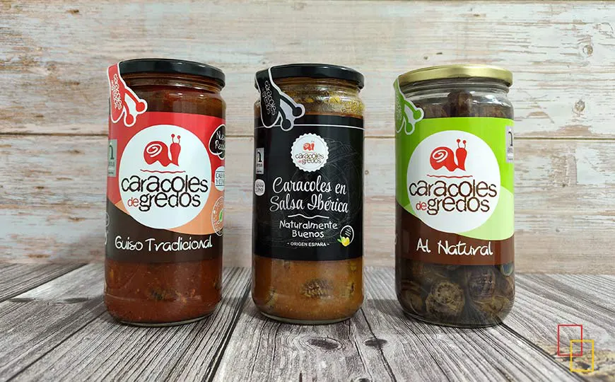 caracoles al guiso tradicional, en salsa ibérica, cocidos y al natural