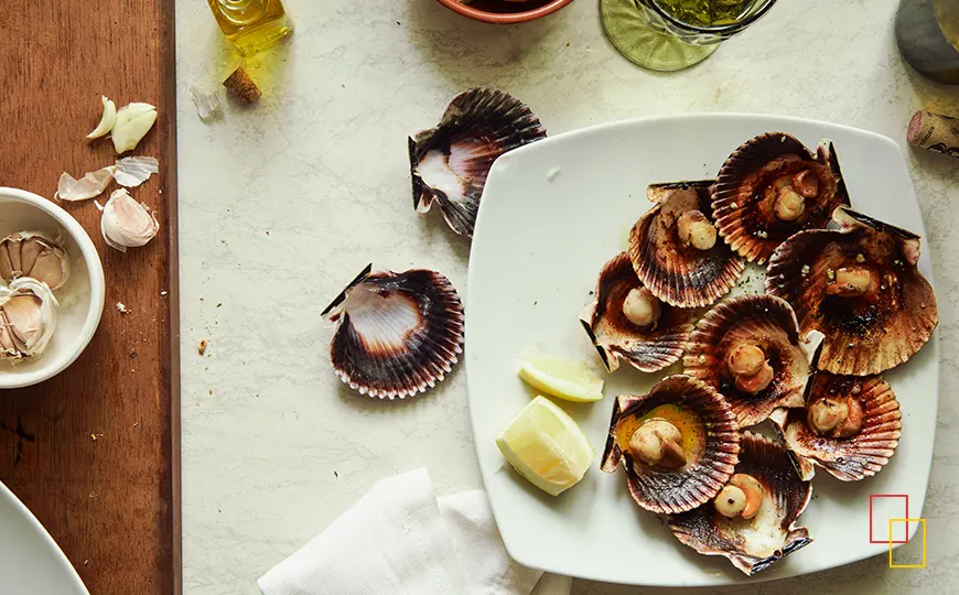 Zamburiñas a la plancha en Del Carmen Restaurante