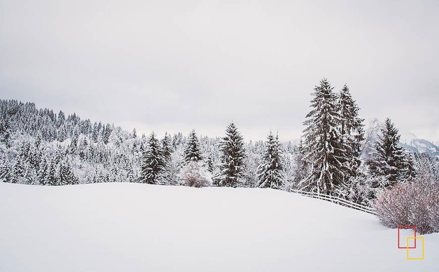 Paisaje nevado en Andorra