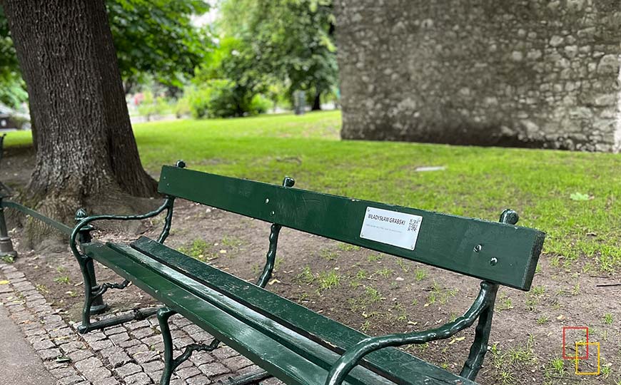 detalle banco del parque Planty