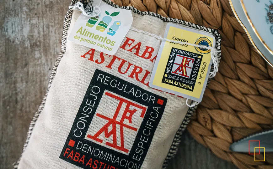 Etiqueta oficial de la Faba Asturiana IGP