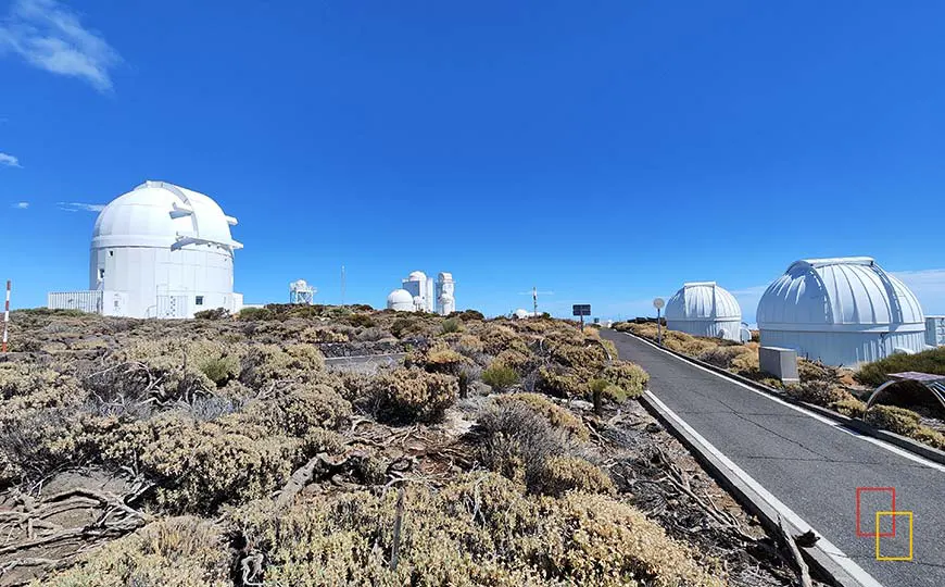 Vistas de los telescopios del Observatorio del Teide